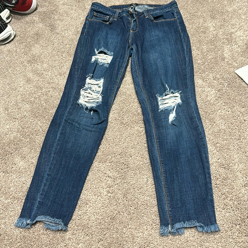Dark wash Just Black jeans with rips